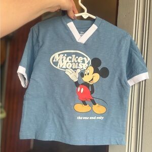2/3yrs Disney Primark Mickey Mouse Vneck Gray Blue Graphic T, NEW!